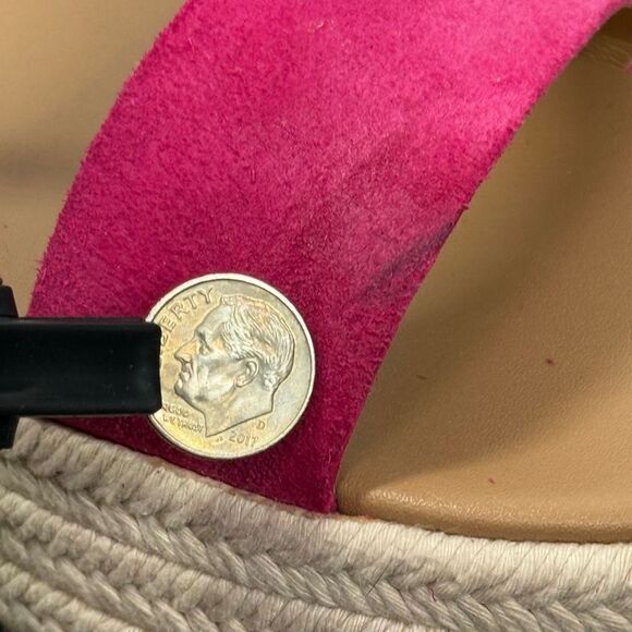 Sorel Women's Cameron Ankle-Strap Platform Sandals fuchsia white suede size 9 sh - Picture 9 of 10